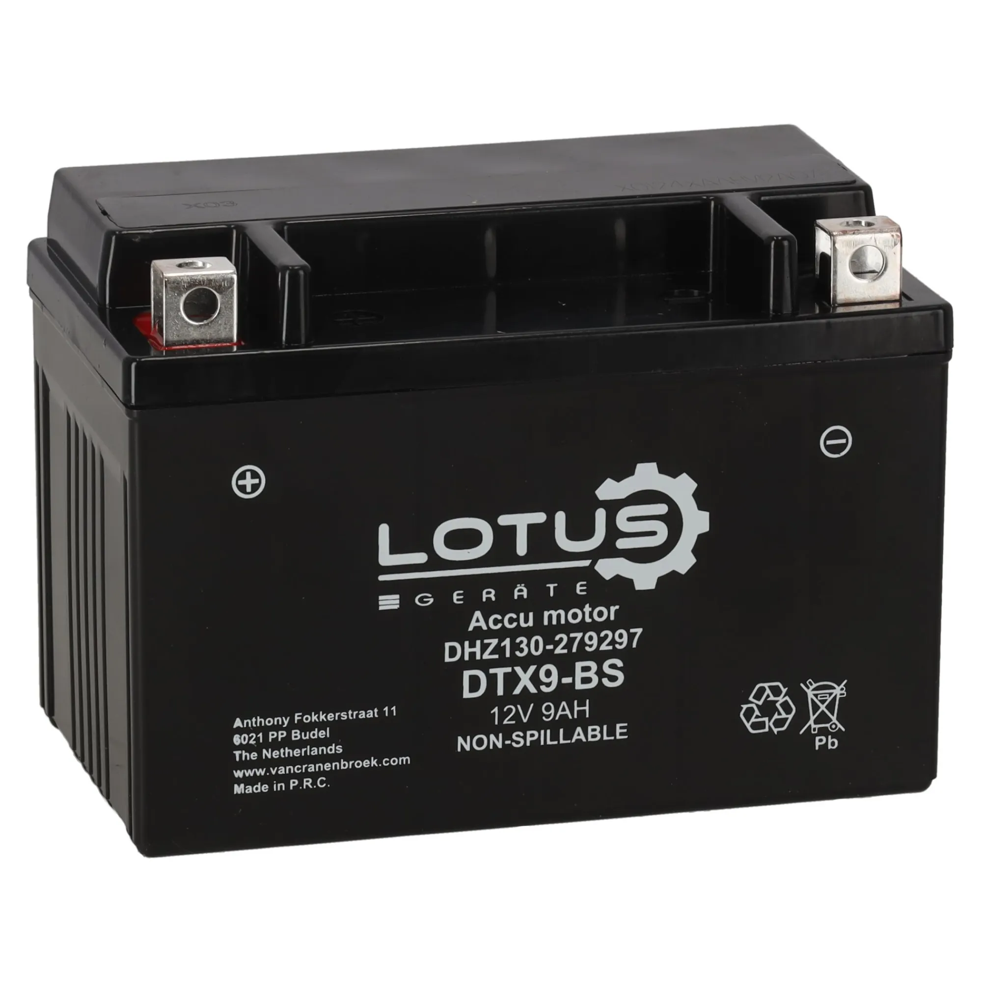 Lotus Accu'S<Accu motor 12V 9Ah DTX9-BS V2