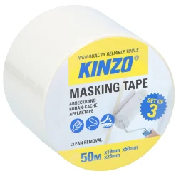 Kinzo Verfspullen<Afplaktape set 50m 3-delig