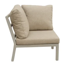 Bois le Duc Loungesets<Bank hoek Brozzi milky grey met kussens
