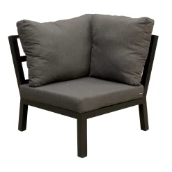 Bois le Duc Loungesets<Bank hoek Brozzi zwart met kussens