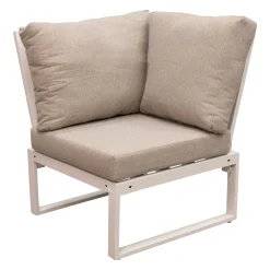Bois le Duc Loungesets<Bank hoek Foxton wit met kussens