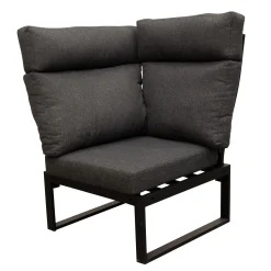 Bois le Duc Loungesets<Bank hoek Harston zwart met kussens