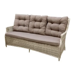 Bois le Duc Loungesets<Bank 3-zit Aprano white orchid met kussens