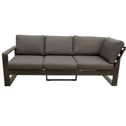 Bois le Duc Loungesets<Bank 2 zit en hoek rechts Malviza antraciet met kussens