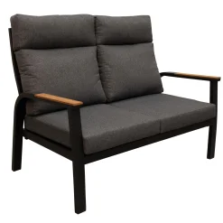 Bois le Duc Loungesets<Bank 2-zit Harston zwart met kussens