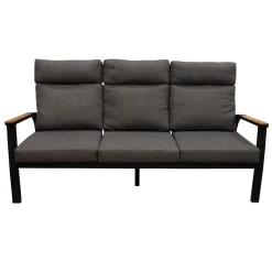 Bois le Duc Loungesets<Bank 3-zit Harston zwart met kussens