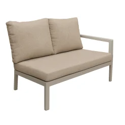 Bois le Duc Loungesets<Bank 2-zit links Brozzi milky grey met kussens