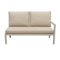 Bois le Duc Loungesets<Bank 2-zit links Brozzi milky grey met kussens