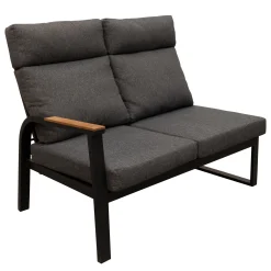 Bois le Duc Loungesets<Bank 2-zit links Harston zwart met kussens