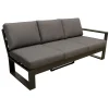 Bois le Duc Loungesets<Bank 3-zit links Malviza antraciet met kussens