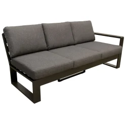 Bois le Duc Loungesets<Bank 3-zit links Malviza antraciet met kussens