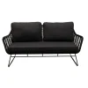Bois le Duc Loungesets<Bank 2-zit Mezzavia zwart met kussens
