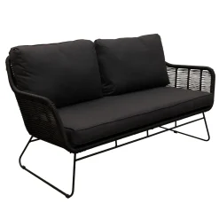 Bois le Duc Loungesets<Bank 2-zit Mezzavia zwart met kussens