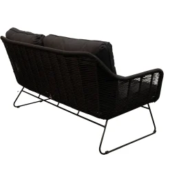 Bois le Duc Loungesets<Bank 2-zit Mezzavia zwart met kussens