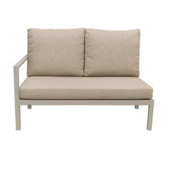 Bois le Duc Loungesets<Bank 2-zit rechts Brozzi milky grey met kussens