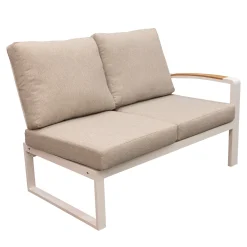 Bois le Duc Loungesets<Bank 2-zit rechts Foxton wit met kussens
