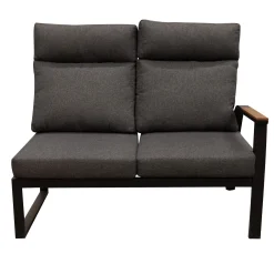 Bois le Duc Loungesets<Bank 2-zit rechts Harston zwart met kussens