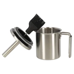 Barbecueaccessoires<Basting set RVS pot+borstel