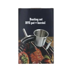 Barbecueaccessoires<Basting set RVS pot+borstel