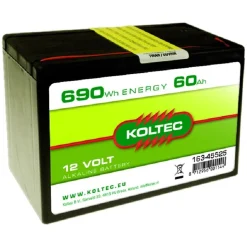 Koltec Afrastering<Batterij 12V - 60AH Alkeline