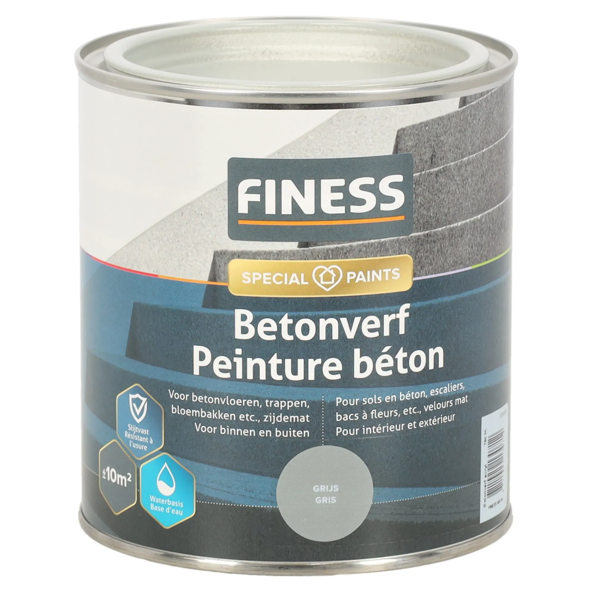 Finess Muurverf<Betonverf acryl grijs 1457 750