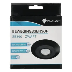 Diamant Binnenverlichting<Bewegingssensor 360° zwart