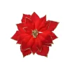 Decoris Kerstdecoratie<Bloem kerstroos rood 24 cm