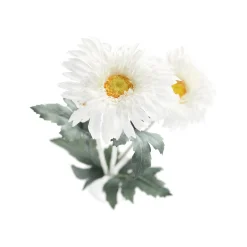 Decoris Kunstplanten En Kunstbloemen<Bloem op steel wit 68 cm