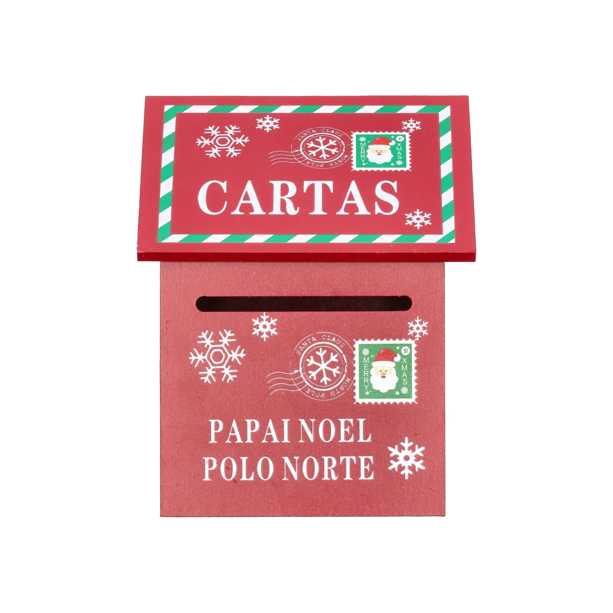 Kerstdecoratie<Brievenbus rood 13x19x7cm