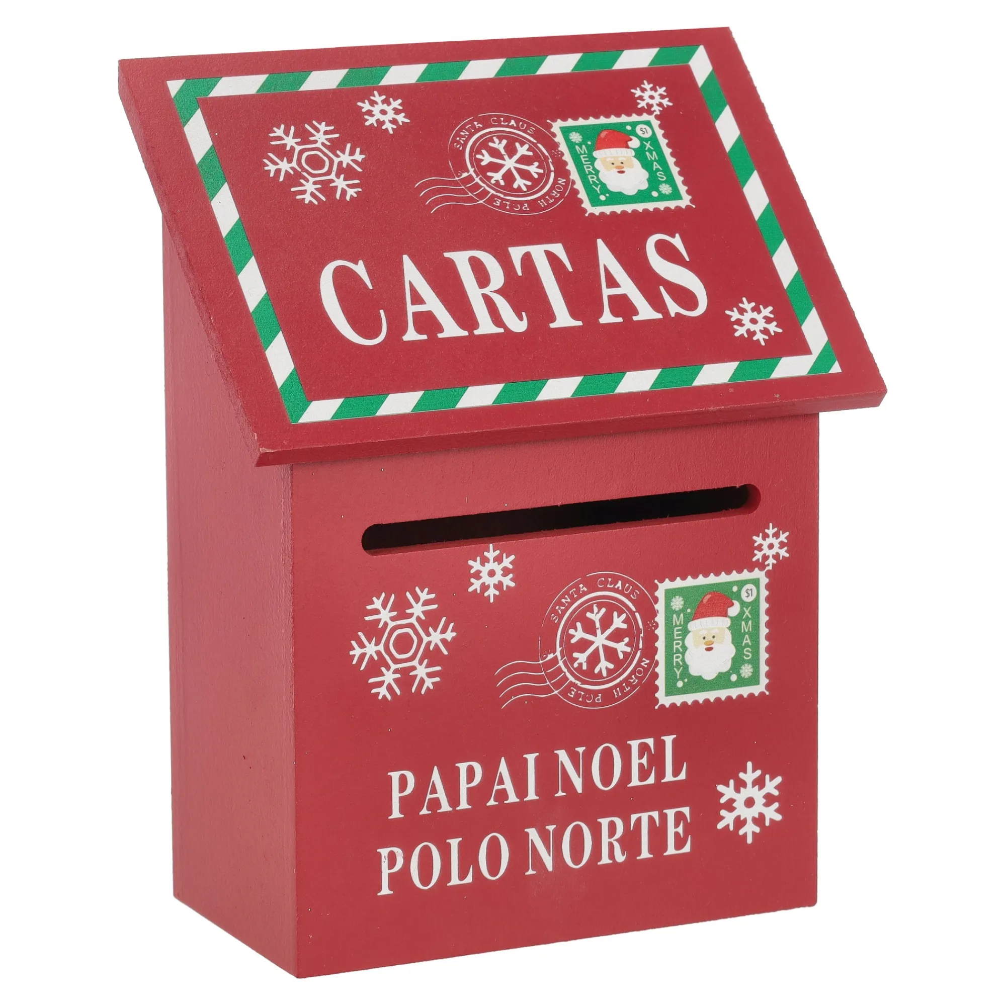Kerstdecoratie<Brievenbus rood 13x19x7cm
