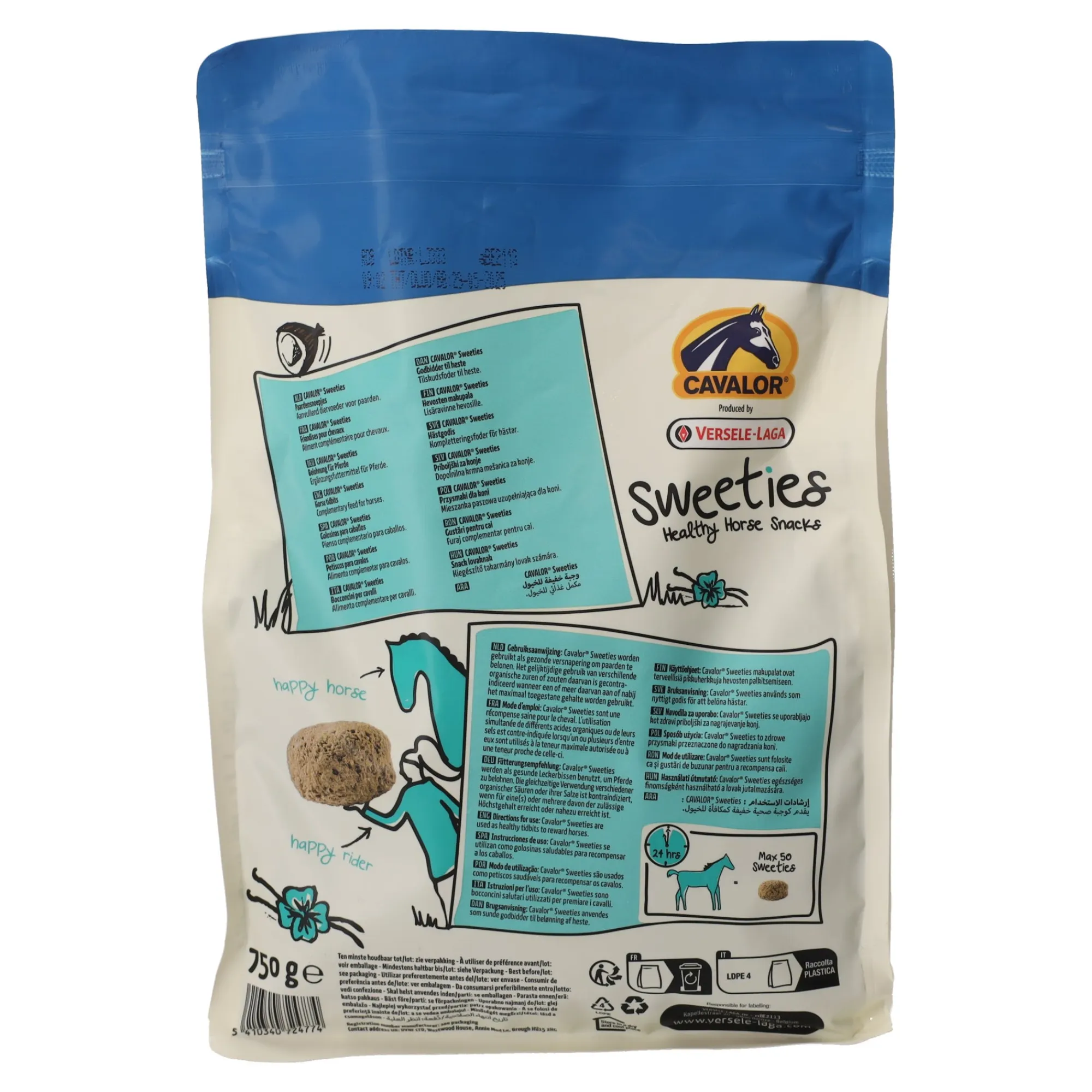 Versele Laga Paard<Cavalor sweeties org. 750gr