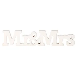 O'malley Woondecoratie<Deco hout Mr&Mrs 24 cm assorti