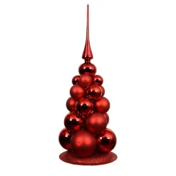 Decoris Kerstdecoratie<Deco kerstbal rood