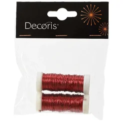 Decoris Woondecoratie<Draad metaal 3mm 6m rood 2st