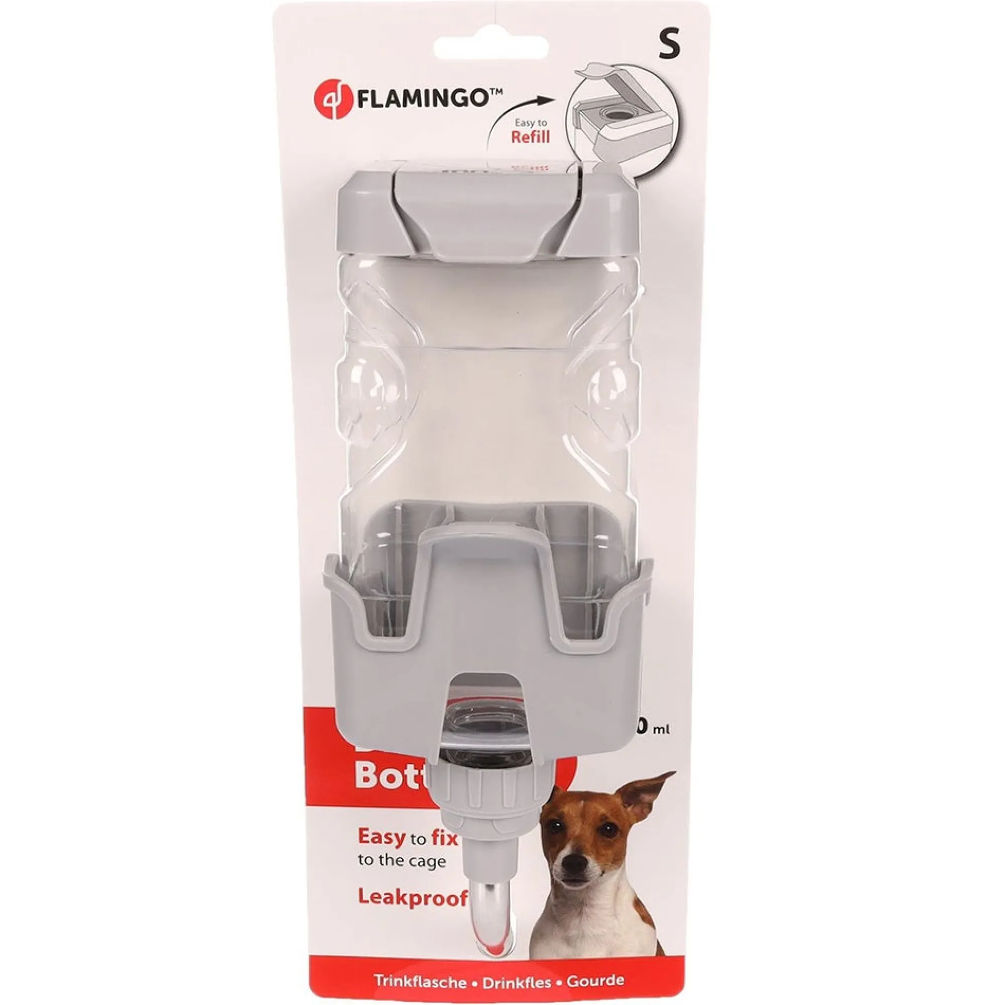 Flamingo Drink- En Voerbak Hond<Drinkfles hond duna 800 ml grijs