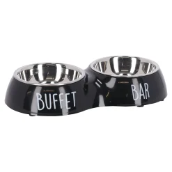 Friendly Pet Drink- En Voerbak Hond<Eetpot duo buffet zwart 2x230ml