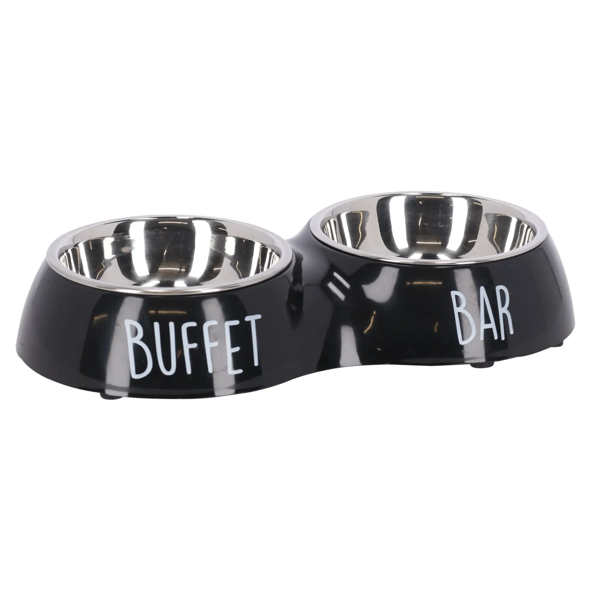Friendly Pet Drink- En Voerbak Hond<Eetpot duo buffet zwart 2x230ml