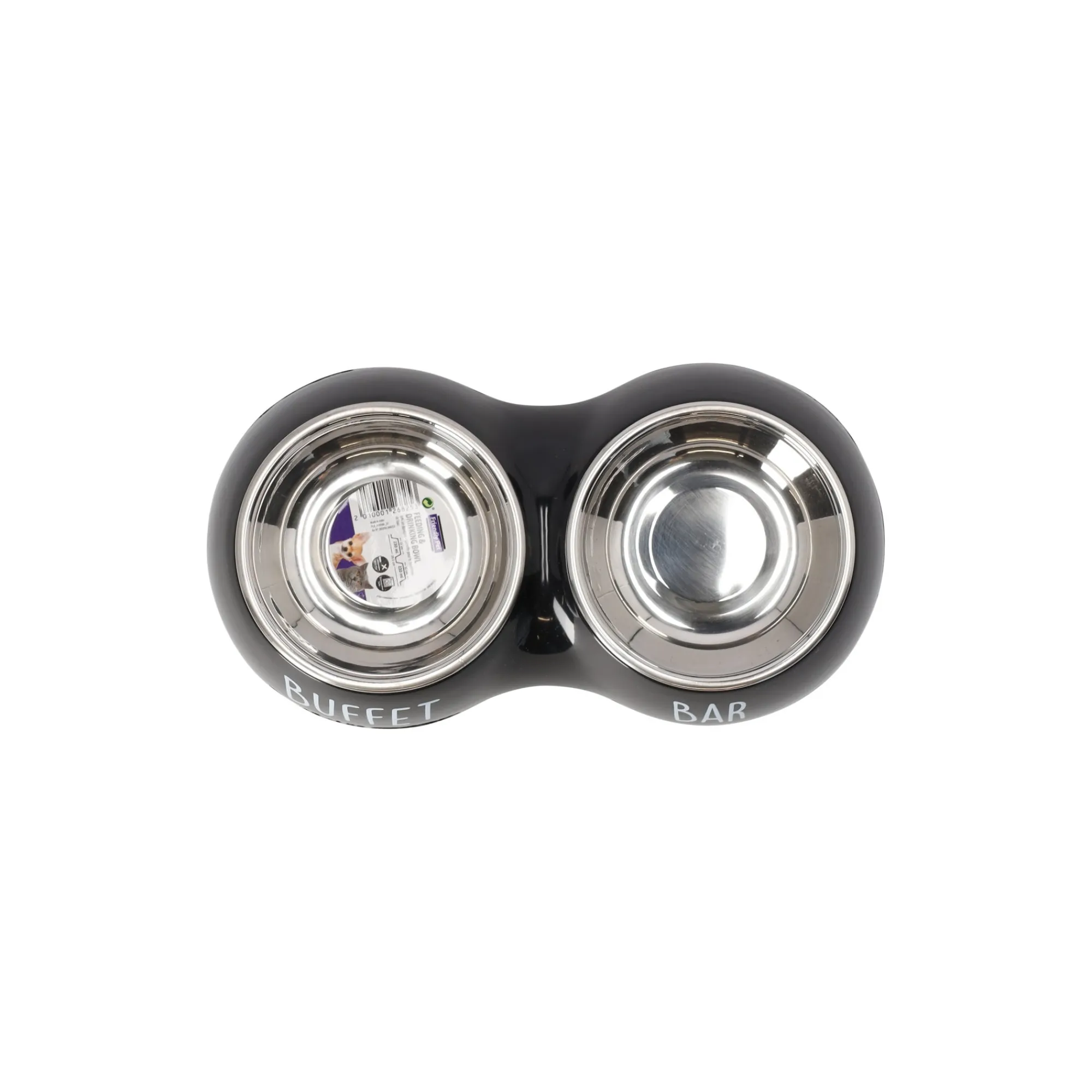 Friendly Pet Drink- En Voerbak Hond<Eetpot duo buffet zwart 2x230ml