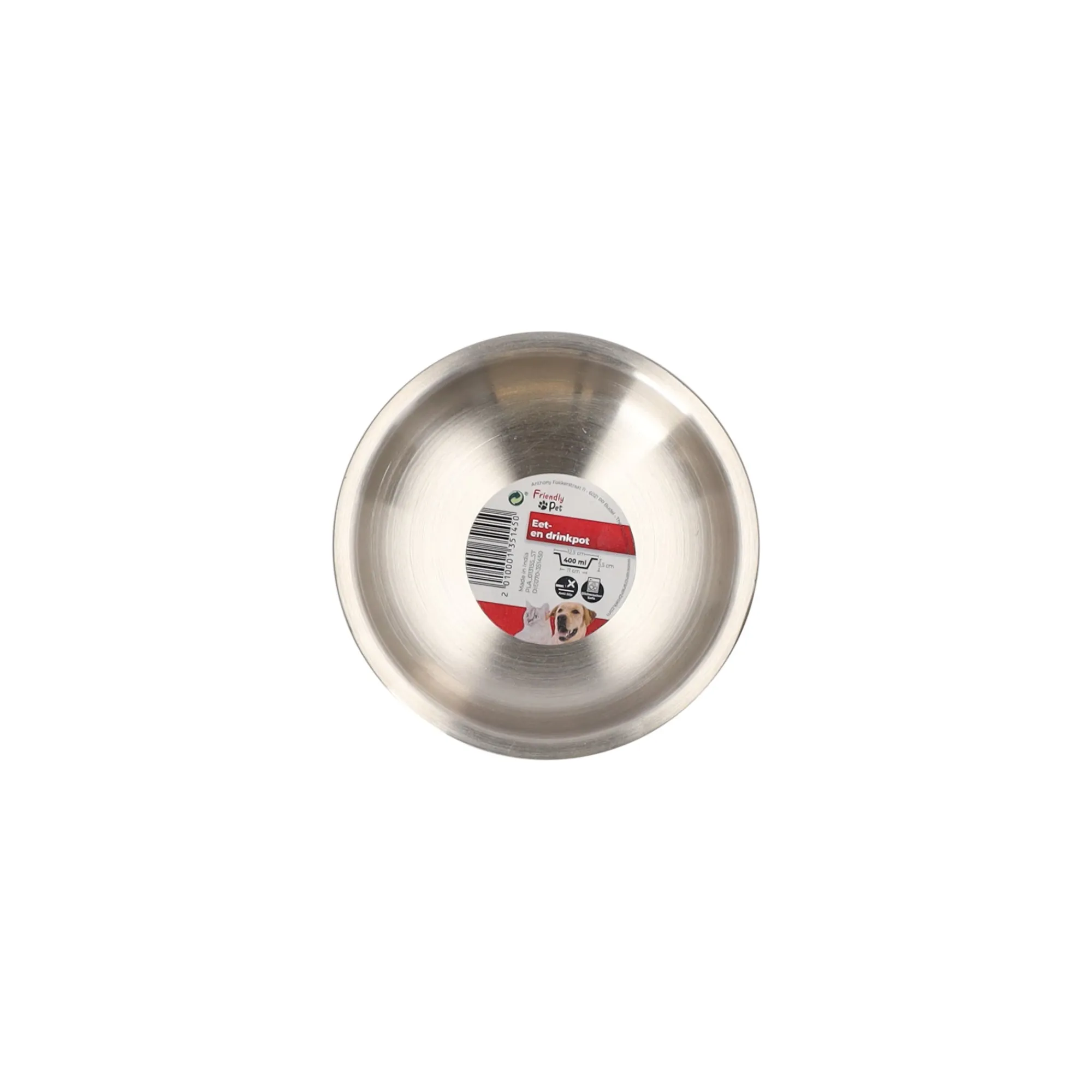 Friendly Pet Drink- En Voerbak Hond<Eetpot Lora rvs zwart D12,5cm 400ml FP
