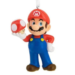 Hallmark Kerstdecoratie|Kerstballen<Famous character Mario with Mushroom