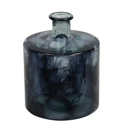 Natural Collections Vazen En Potten<Fles glas recycle blauw 20 x 20 x 26 cm