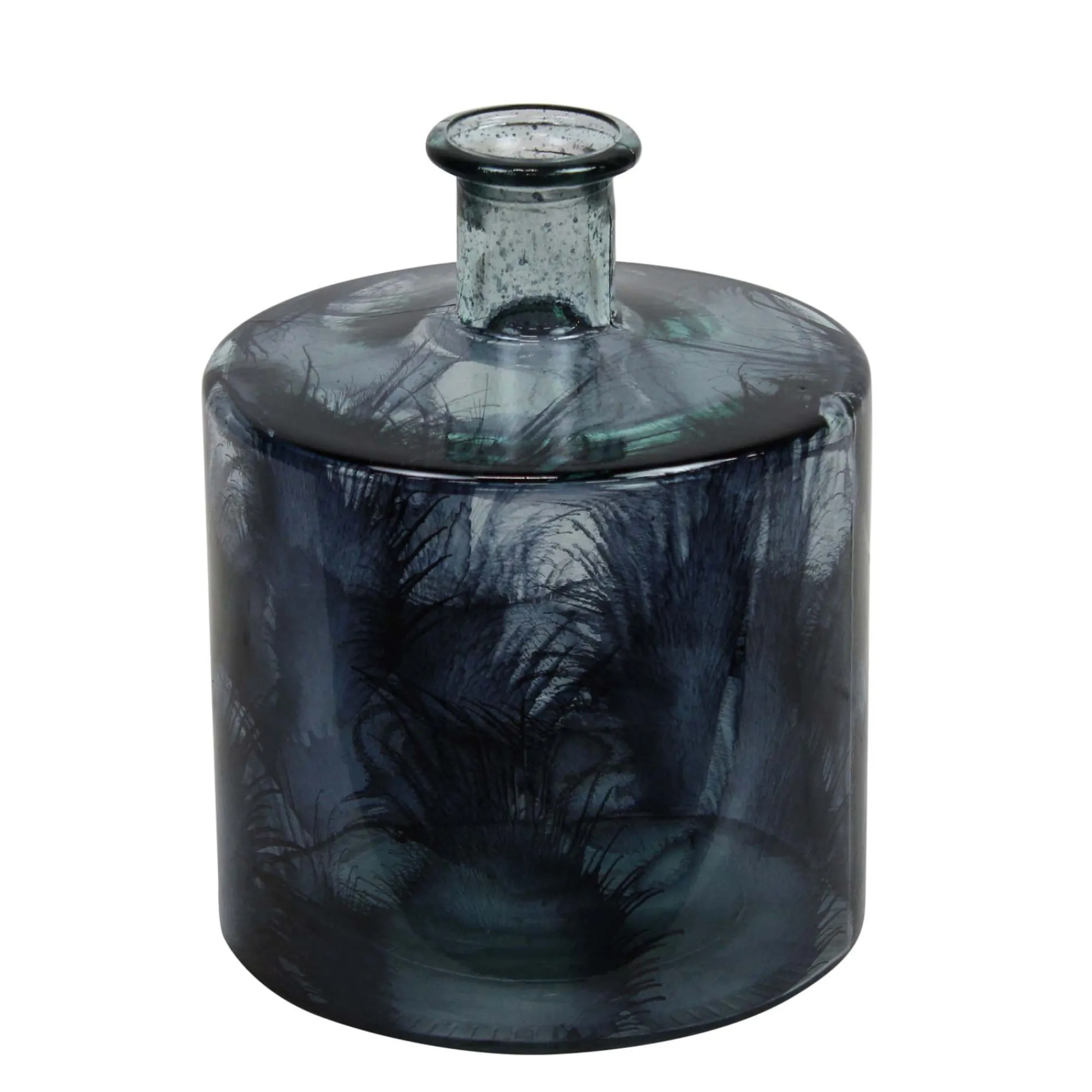 Natural Collections Vazen En Potten<Fles glas recycle blauw 20 x 20 x 26 cm