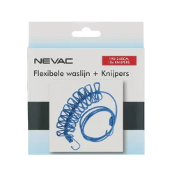 Nevac Badkameraccessoires|Wassen En Drogen<Flexibele waslijn met knijpers 190-240 cm