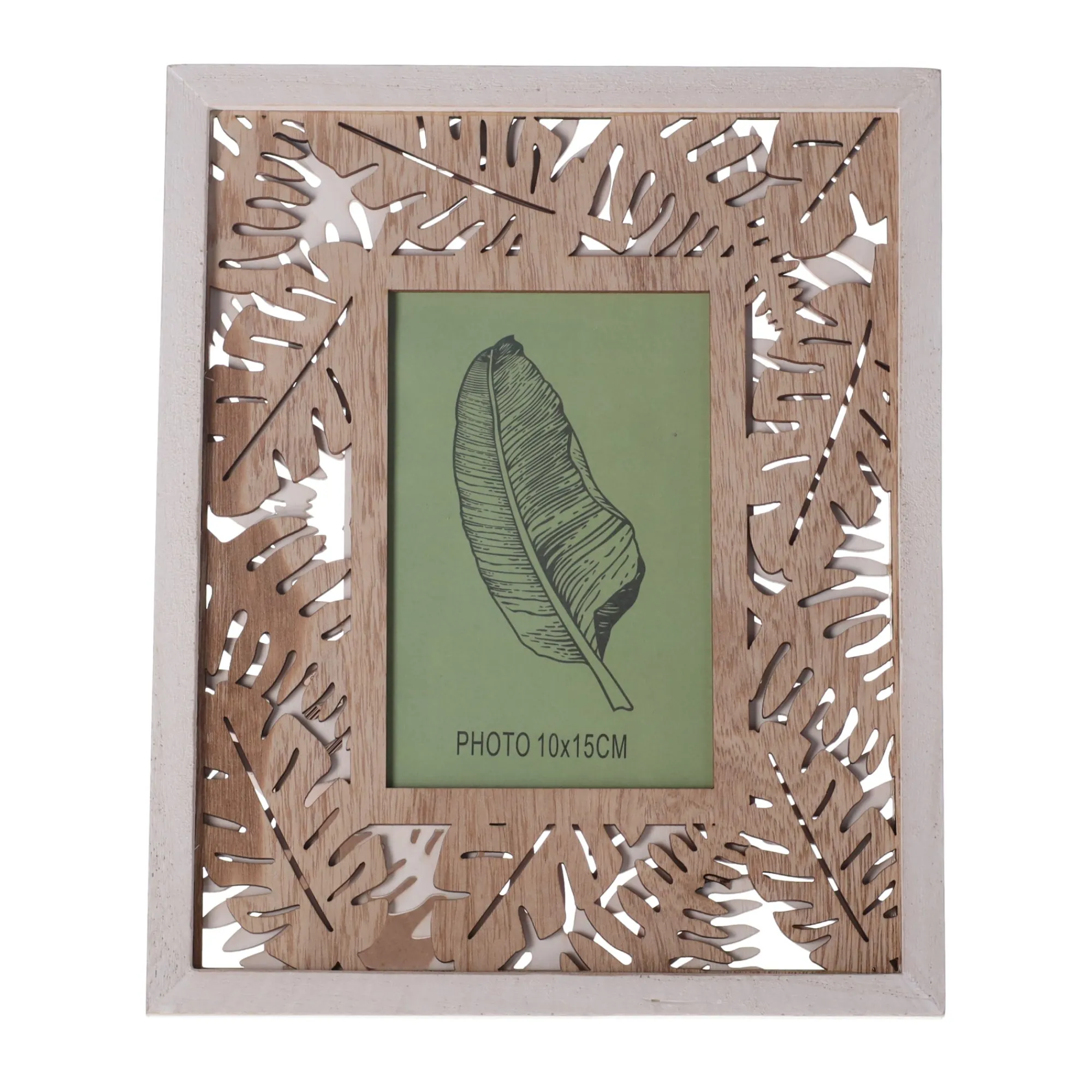 Van Cranenbroek Woondecoratie<Fotokader hout palm grijs 10 x 15 cm