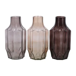 Natural Collections Vazen En Potten<Glazen vaas grijs 12 x 12 x 25 cm
