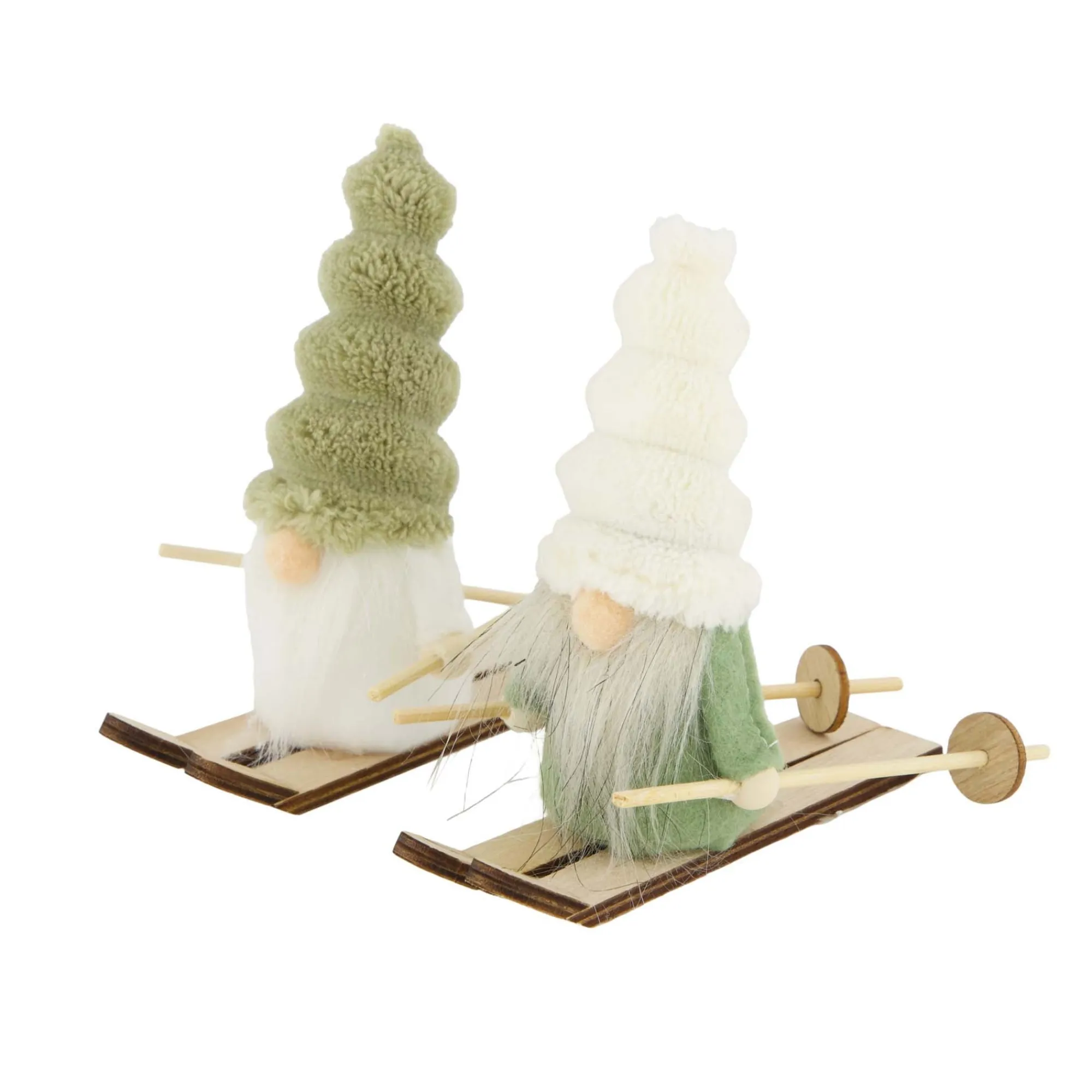 Natural Collections Kerstdecoratie<Gnome ski stof 15x4x13cm