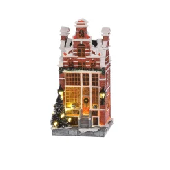 Luville Kerstdorp<Grachthuis winkel 8x9x18cm