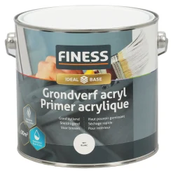 Finess Muurverf<Grondverf acryl wit 2.5L
