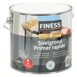 Finess Muurverf<Grondverf sneldrogend wit 2.5L