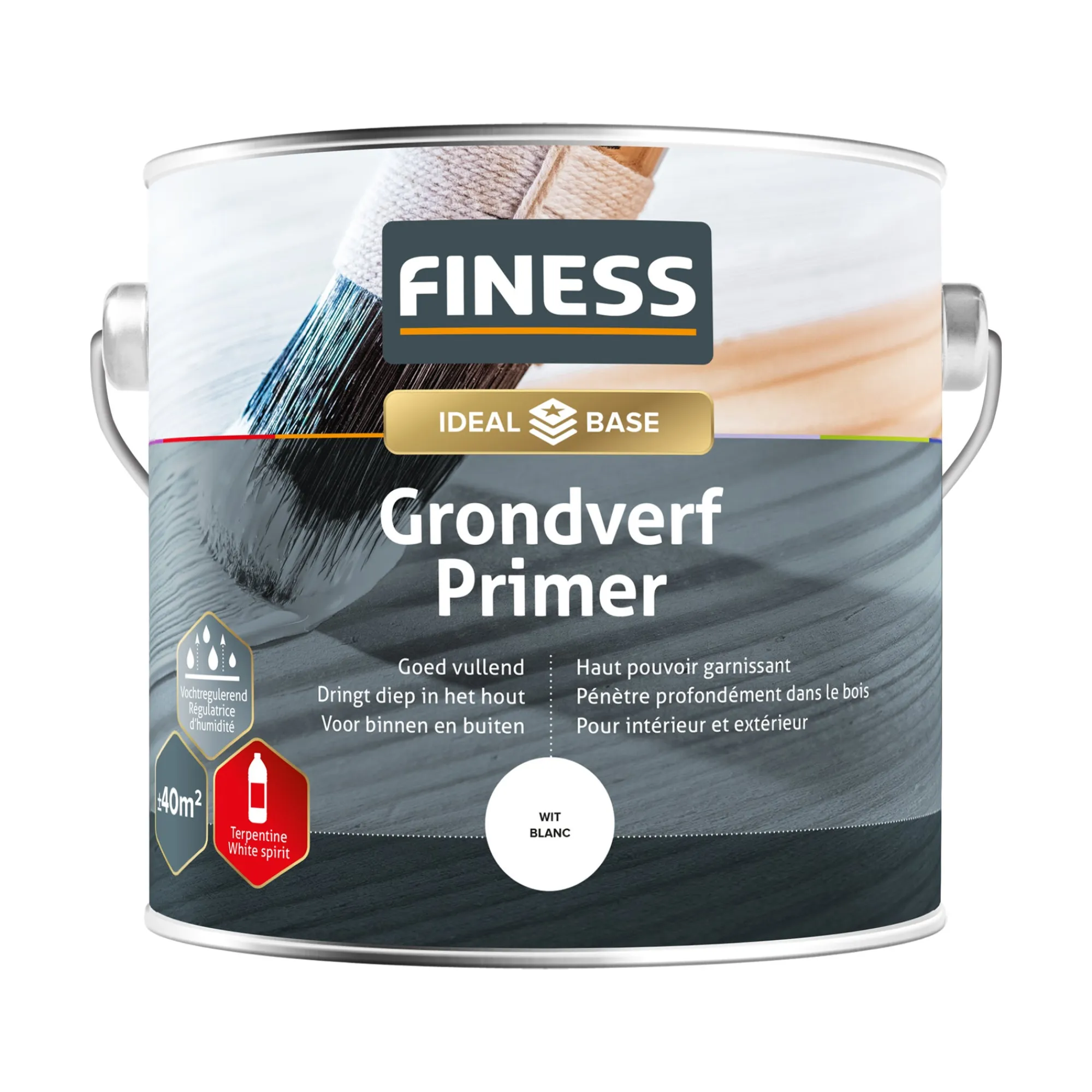 Finess Muurverf<Grondverf wit 2.5L
